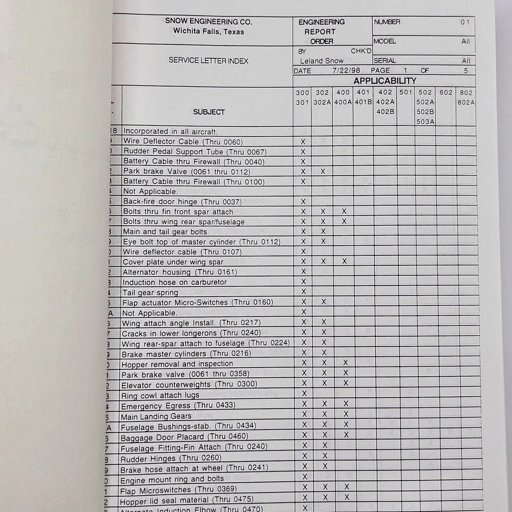 Air‎ Tractor Service Letters & Service Information Letters